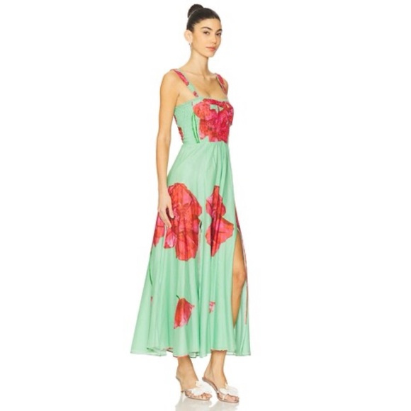 Charo Ruiz Ibiza Crissy Long Dress in Green Blossom XS - Picture 2 of 12